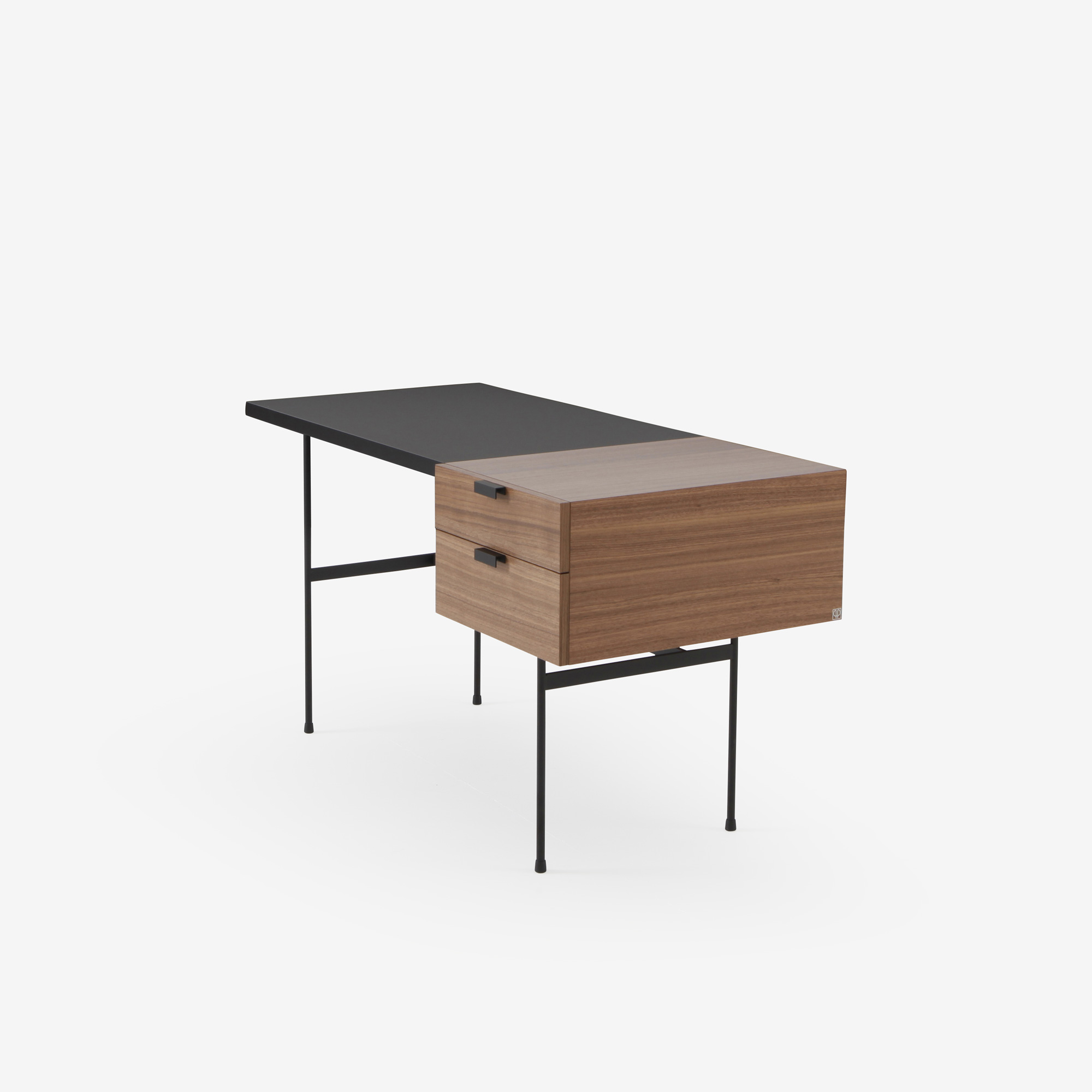 Desks / Secretaires Tanis Desk walnut + black fenix laminate base 