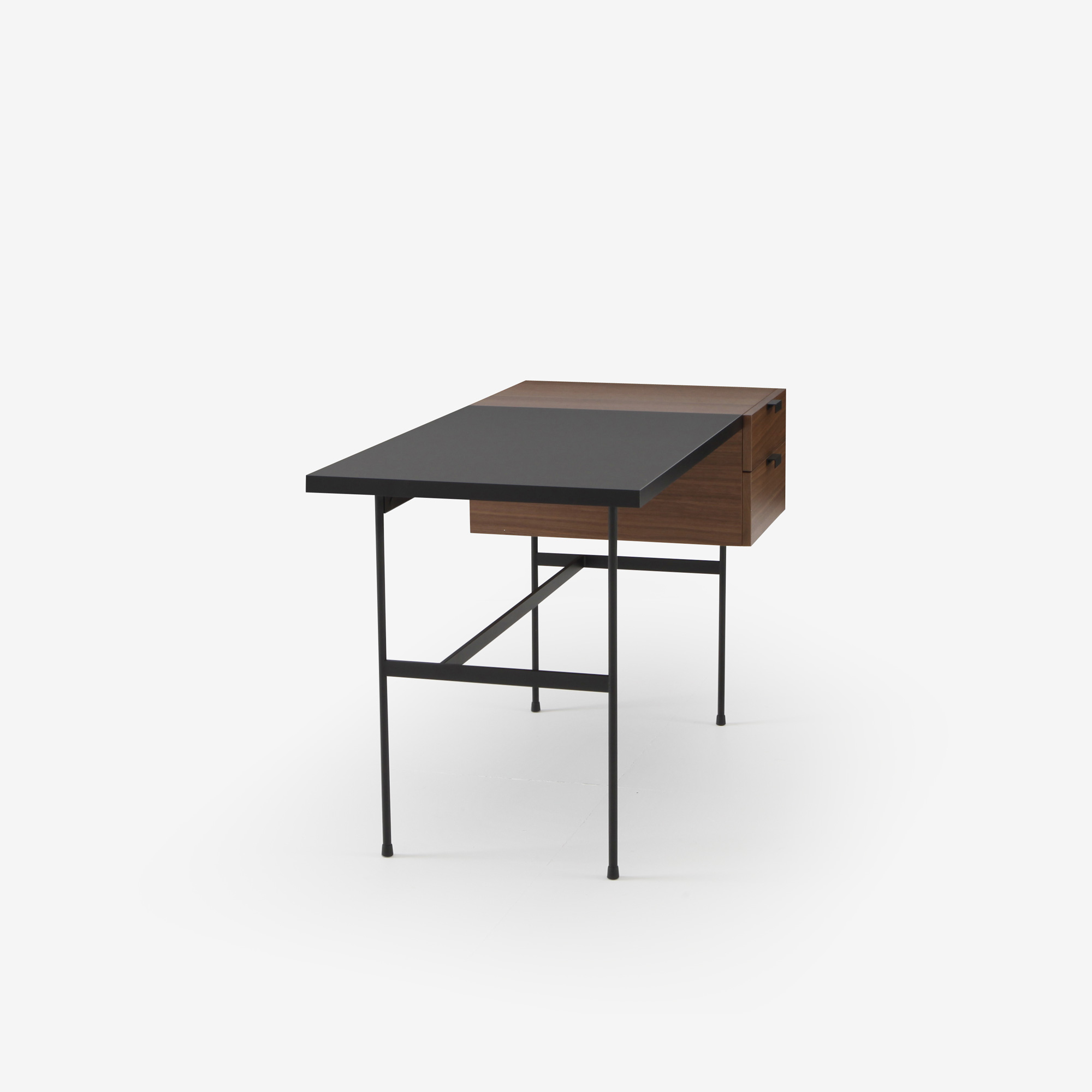 Desks / Secretaires Tanis Desk walnut + black fenix laminate base 