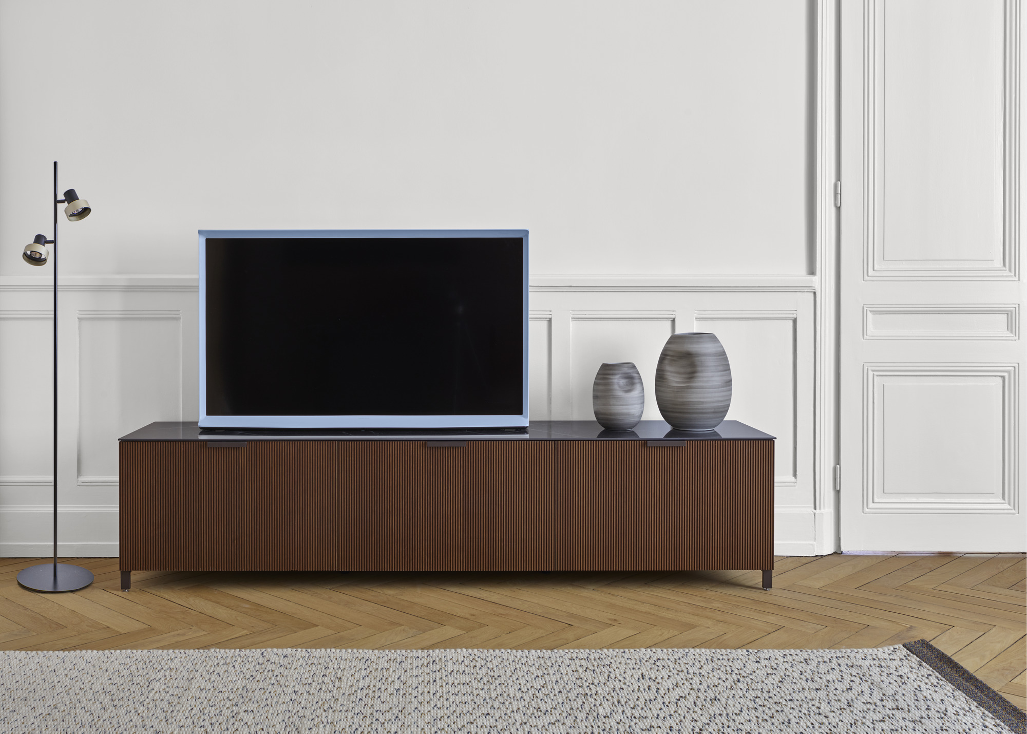 Audio Video Units Selvans Tv Cabinet 2 Flap Doors 1 Drawer Ligne Roset