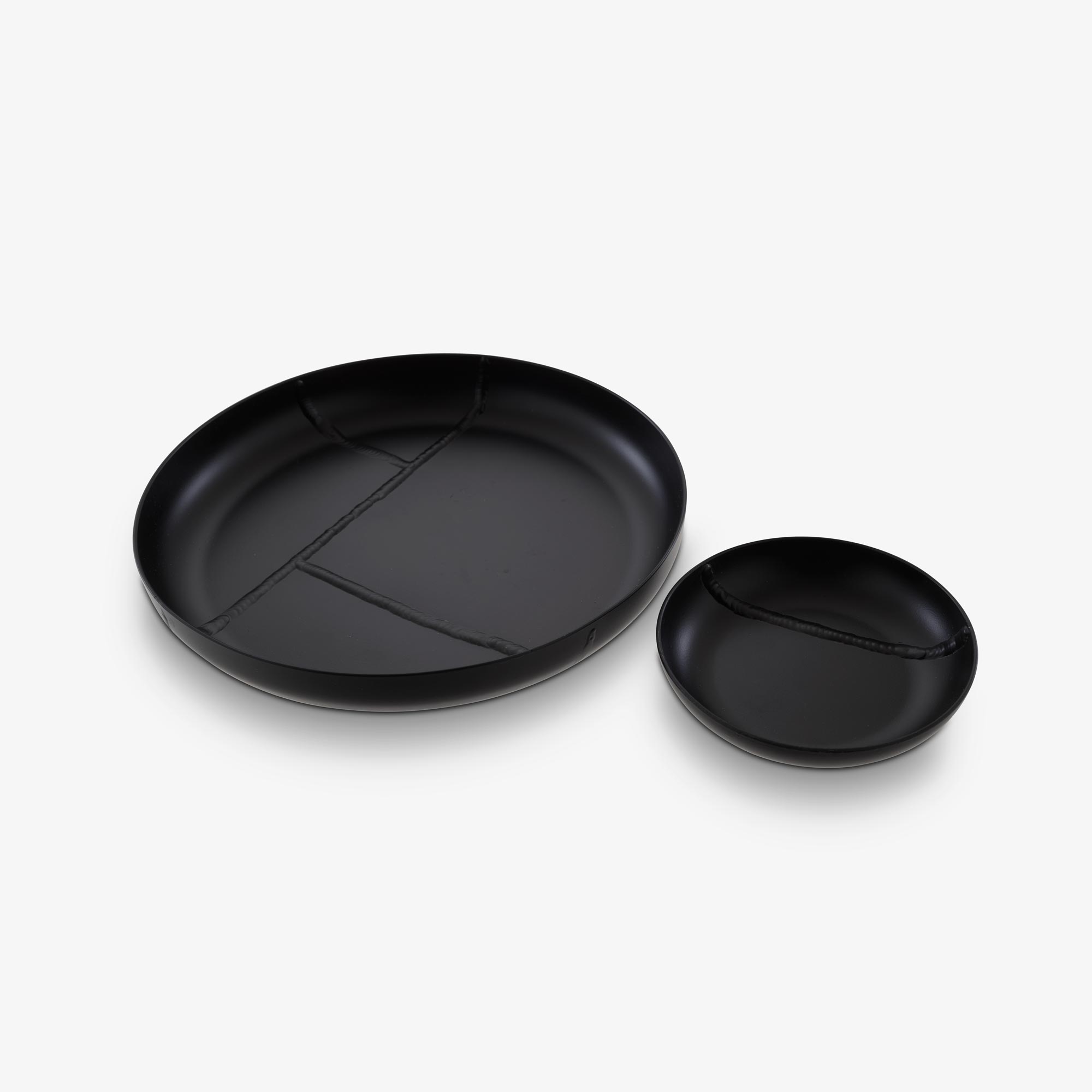 Image Juego de 2 copelas aluminio lacado negro  1